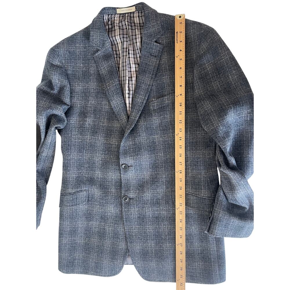 Joe Joseph Abboud Subtle Plaid Wool Flannel Elbow… - image 8